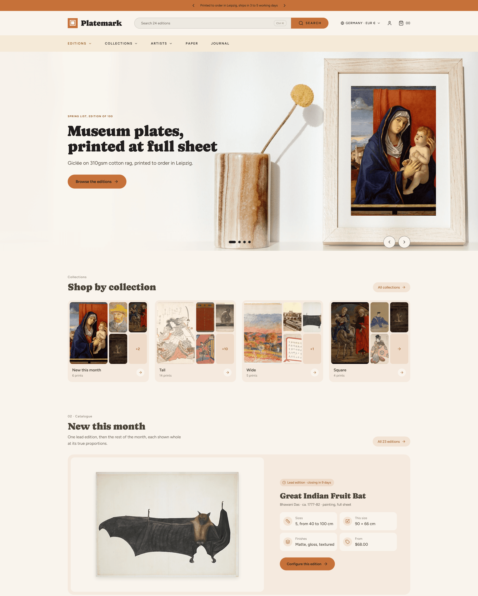 Platemark preset home page