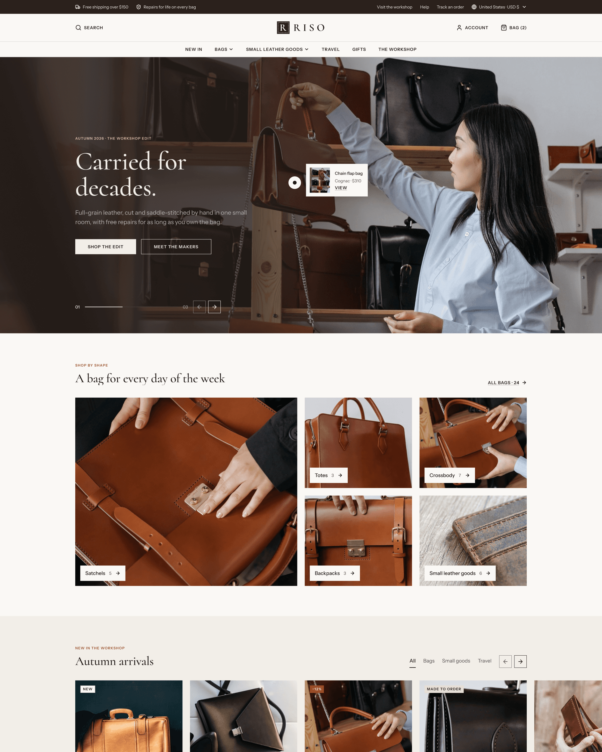 Riso preset home page