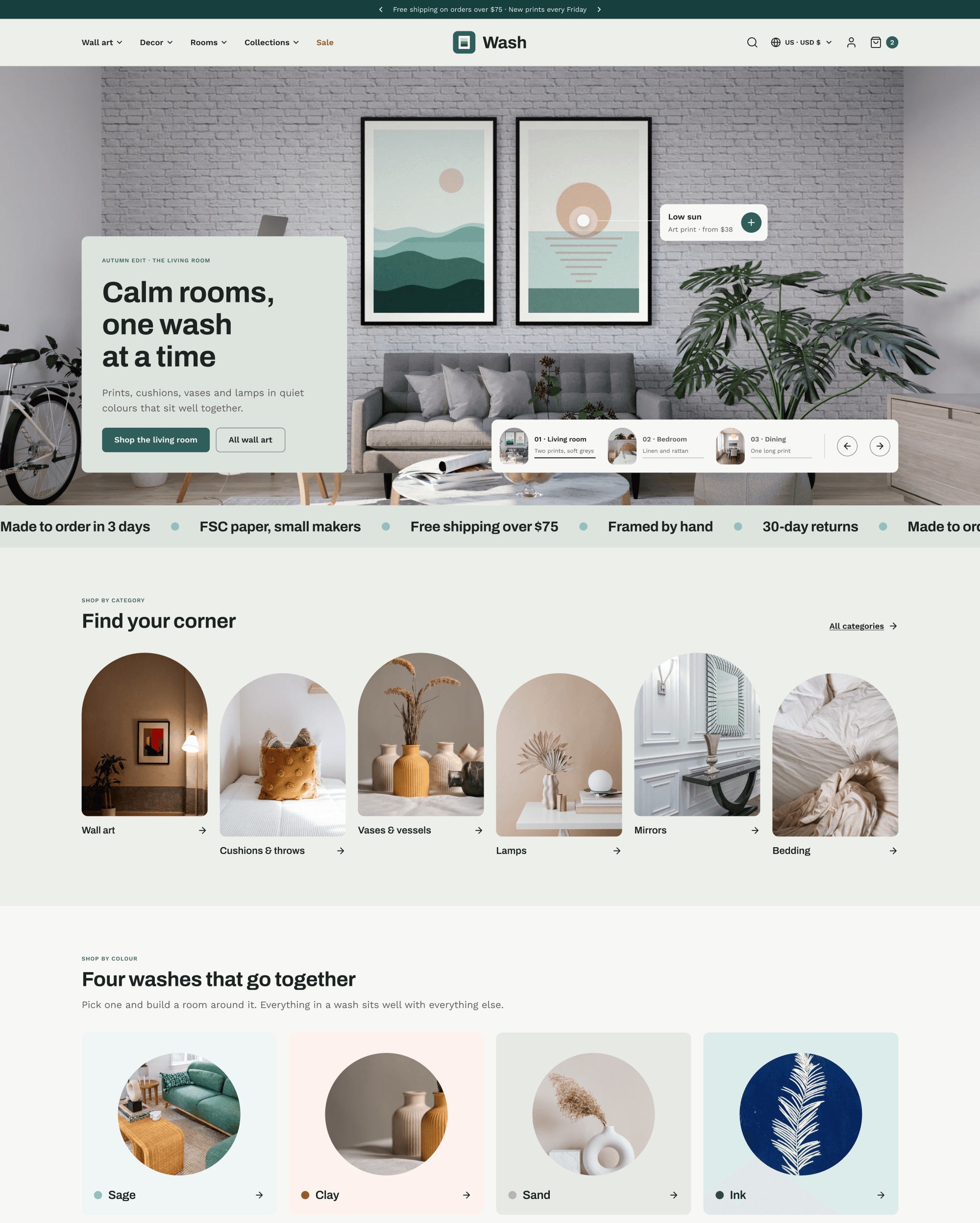 Wash preset home page